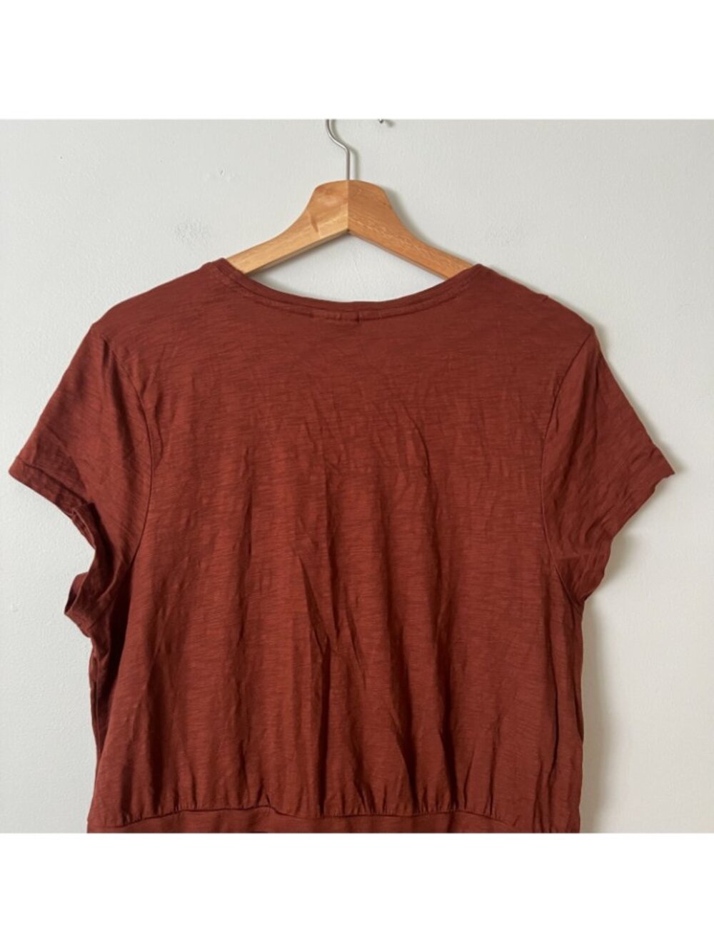Pact Relaxed Slub Weekend T-Shirt Dress Mahogany Brown Women's Size Large - Picture 9 of 9